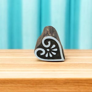 Little Heart, hand carved Indian wood printing block; textile stamp; pottery stamp,