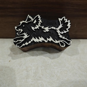 Indian Wood Printing Block: Shaggy terrier type Dog