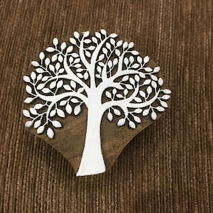 Indian Wooden Printing Block – Bold Spring Tree, hand carved Indian wood printing block; textile stamp; pottery stamp,
