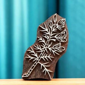 Indiaas artistiek handwerkitem Floral 03, houten stempel; Aardewerkstempel; Blok textielprint; mandalastempel; Houten drukblok; Indiase stempel.