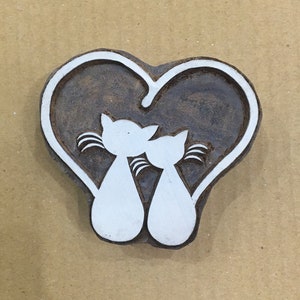 gatti amorevoli, timbro in ceramica, stampo in ceramica, scrapbooking, tjap, stampa batik, timbri floreali intagliati.