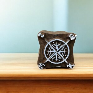 Compass Swooden stamps pottery stamp ceramic mold scrapbooking Tjaps batik printing floral carved stamps.