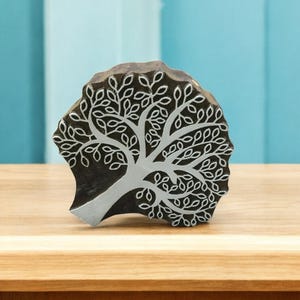 Indian Wooden Printing Block –  Spring Tree, pottery stamp ceramic mould scrapbooking tjap batik printing floral carved stamps.