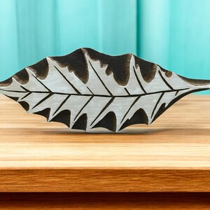 Hand Carved Red Oak Leaf Wood Stamp, Textile & Pottery Block