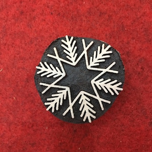 3e lot de 10 motifs différents, motif flocon de neige, bloc textile en bois, bloc de bois de Noël, tampon sculpté à la main pour impression,