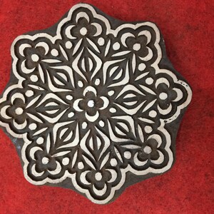 Blumenmandala Holzstempel; Keramik Stempel; Holzdruckplatte; Indischer Stempel; Seifenstempel; Textildruckblock