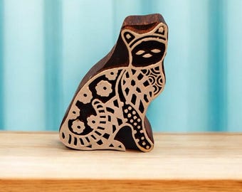 Dragonfly Printing Block: Hand Carved Indian Wood Textile Stamp