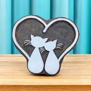 Aimer les chats, poterie tampon moule en céramique scrapbooking tjap batik impression floral tampons sculptés.
