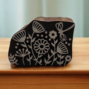 Mini Maedow Flower, handgeschnitzte indische Holz Siebdruckplatte; Textilstempel; Keramik Stempel,