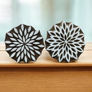 Blätter Flower , handgeschnitzte indische Holz Siebdruckplatte; Textilstempel; Keramik Stempel,