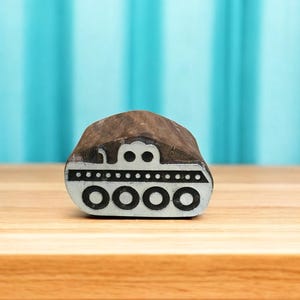 Indian wooden Printing Blocks Submarine, hand carved Indian wood printing block; textile stamp; pottery stamp,