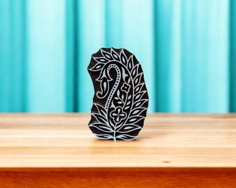 Elegant Indiaas Paisley-houtdrukblok, textielstempel