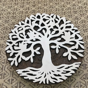 Belleza eterna: sello de madera para impresión de árbol de Banyan: bloque de impresión de madera india tallado a mano; sello textil; sello de cerámica,