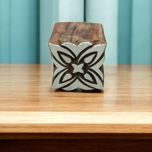 Square Pattern, hand carved Indian wood printing block; textile stamp; pottery stamp,