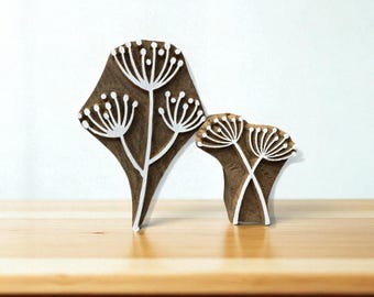 Allium Seed heads  pottery stamp ceramic mold scrapbooking tjap batik printing floral carved stamps.