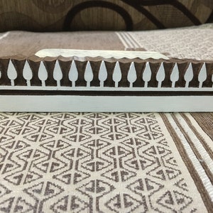 Timeless Elegance:Traditional Large Handled Indian Wooden Print Block -Indian Ethnic Border,hand carved block; textile stamp; pottery stamp,