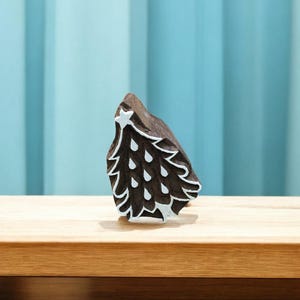 Weihnachtsbaum Indische handgeschnitzte Holzstempel; Textildruckklischee, Keramik Stempel