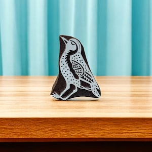 ナイチンゲール鳥、陶器スタンプ、セラミック型、スクラップブッキング、チャップバティックプリント、花柄彫刻スタンプ。