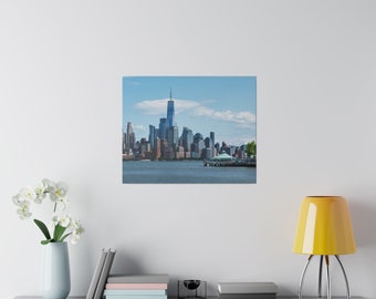 Impresión en lienzo del One World Trade Center: arte del horizonte del Bajo Manhattan
