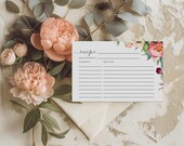 Floral Farmhouse Recipe Card: Printable Bridal Shower Game (Digital Download)