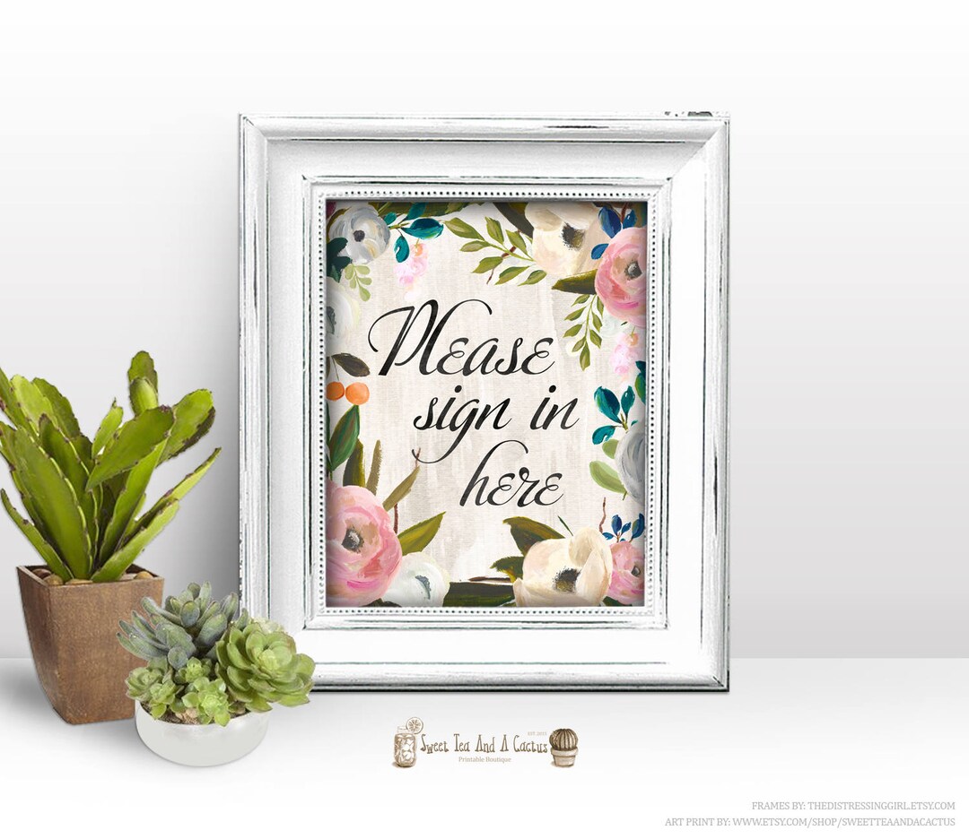 Flower Inn Sign Floral Sign in Sign Bridal Shower Baby Shower Wedding Event Birthday ...