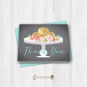Biscuits and Gravy Thank You Card Baby Shower Printable Note Cards Southern Brunch Digital File Floral Chalkboard Rustic