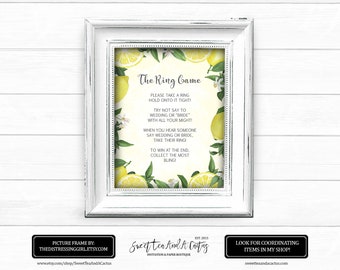 Lemon Bridal Shower Ring Game: Citrus Printable (Instant Download)