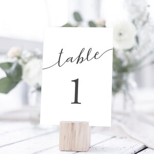 Tischnummern - Druckbare Hochzeitstischschilder - Sitzplatzzuteilung - Rustikale Einfache Nummernschilder - Druckbare Digitale Datei - Einfach erschwinglich