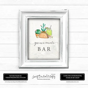Guacamole Bar Sign - Taco Fiesta Southwestern Decor - Table Food Sign - Printable Digital File Download - Birthday Party Bridal Shower Baby