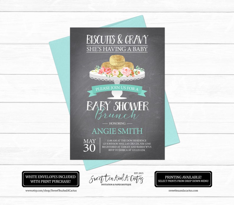 Brunch Baby Shower Invitation Biscuits And Gravy Rustic Etsy Brunch Baby Shower Invitation Biscuits And Gravy Rustic Etsy