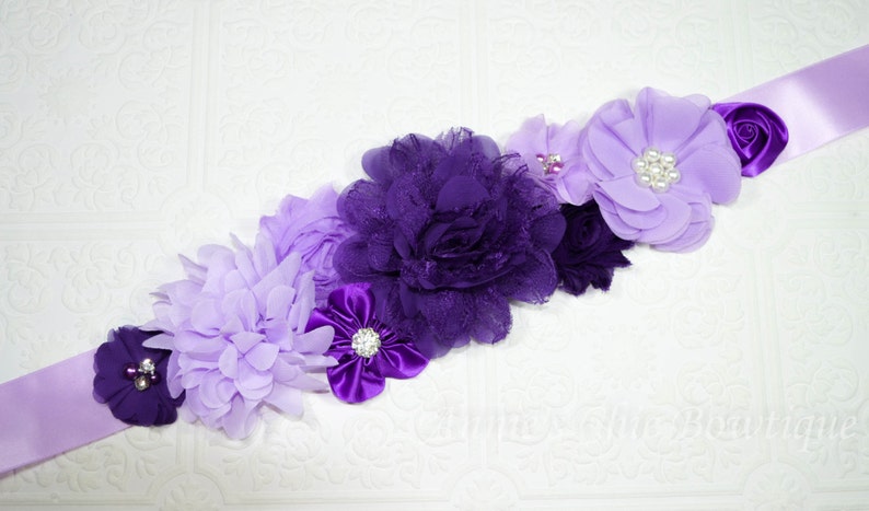 Lavender Maternity sash, Baby Shower Sash, Its a girl sash, Maternity Sash, gender reveal sash, Pregnancy sash, Mom to be sash, Purple Belt image 3