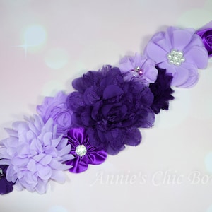 Lavender Maternity sash, Baby Shower Sash, Its a girl sash, Maternity Sash, gender reveal sash, Pregnancy sash, Mom to be sash, Purple Belt image 1