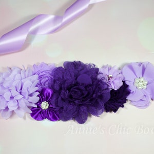 Lavender Maternity sash, Baby Shower Sash, Its a girl sash, Maternity Sash, gender reveal sash, Pregnancy sash, Mom to be sash, Purple Belt image 2