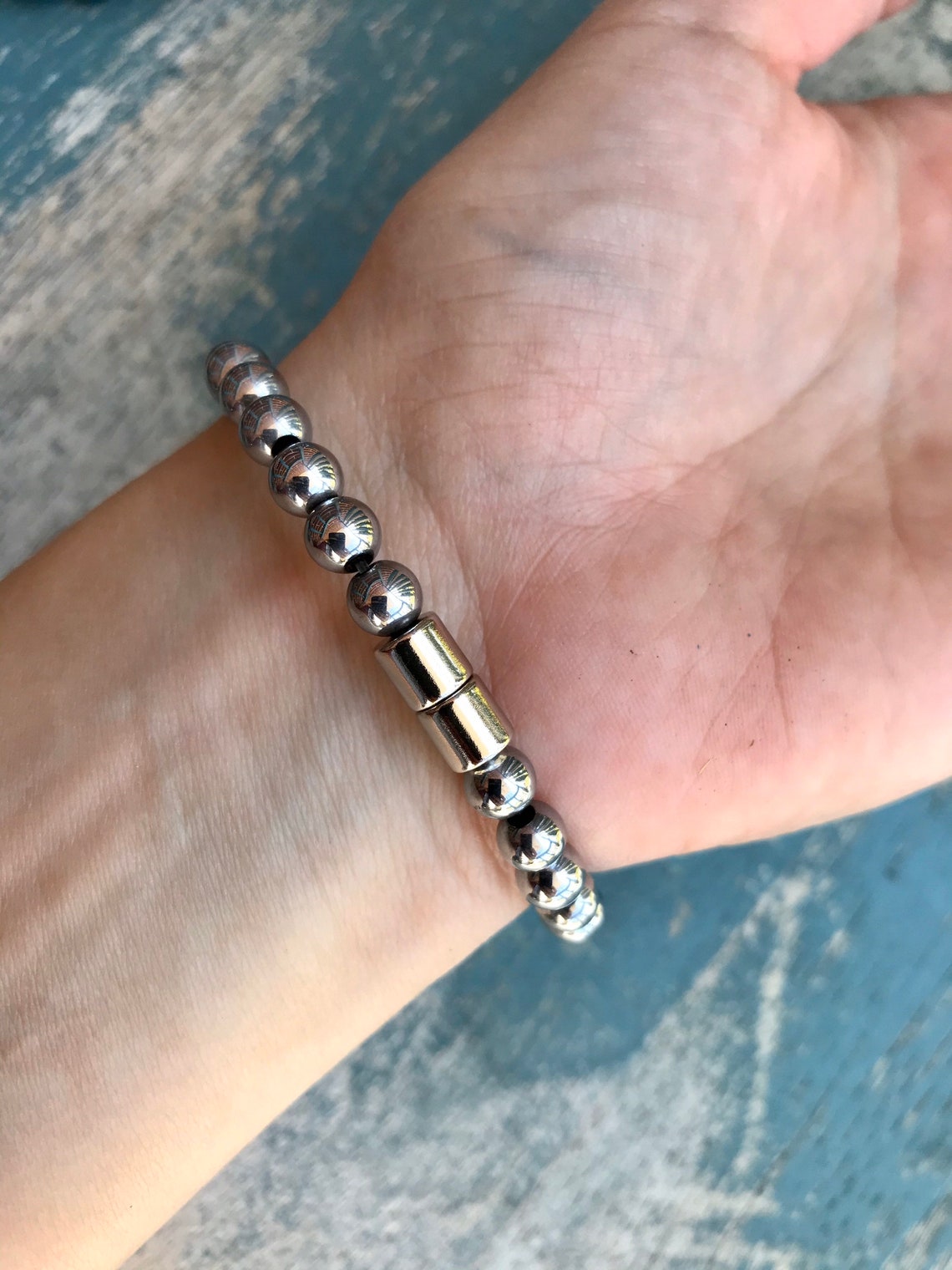 Silver & Copper Bracelet Bracelet Womens Etsy