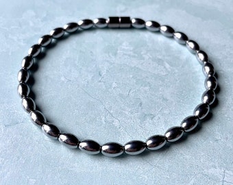 Silver Magnetic Anklet - Magnetic Anklet - Magnetic Hematite Anklet - Womens Anklet