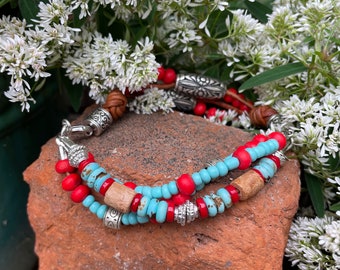 No.5 Beaded Boho ANKLET Southwest Jewelry Western Jewelry Cowgirl Bracelet Turquoise Jewelry Southwest Bracelet Seed Bead Bracelets