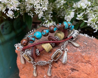 No. 1 Beaded Boho Bracelet Southwest Jewelry Western Jewelry Cowgirl Bracelet Turquoise Jewelry Southwest Bracelet Seed Bead Bracelets