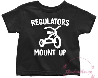 Regulators Mount Up Tricycle Toddler Big Wheel Grey or Black One Piece Bodysuit Creeper, Unisex Kid's Clothing, Baby, Funny, Warren G