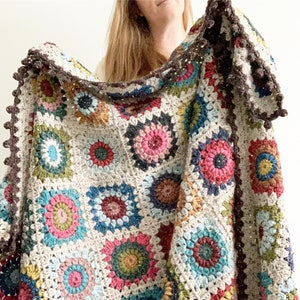 PATTERN Hygge Burst Blanket Crochet Granny Square Blanket Sunburst Granny Square DIGITAL DOWNLOAD image 3