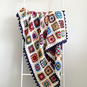 PATTERN Dockside Squares Throw A Traditional Crochet Granny Square Blanket Cozy Hygge Cottage DIGITAL DOWNLOAD image 6