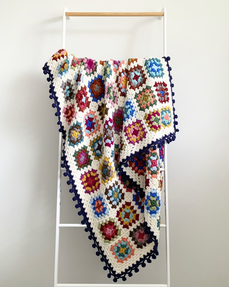PATTERN Dockside Squares Throw A Traditional Crochet Granny Square Blanket Cozy Hygge Cottage DIGITAL DOWNLOAD image 6