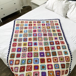 PATTERN Dockside Squares Throw A Traditional Crochet Granny Square Blanket Cozy Hygge Cottage DIGITAL DOWNLOAD image 7