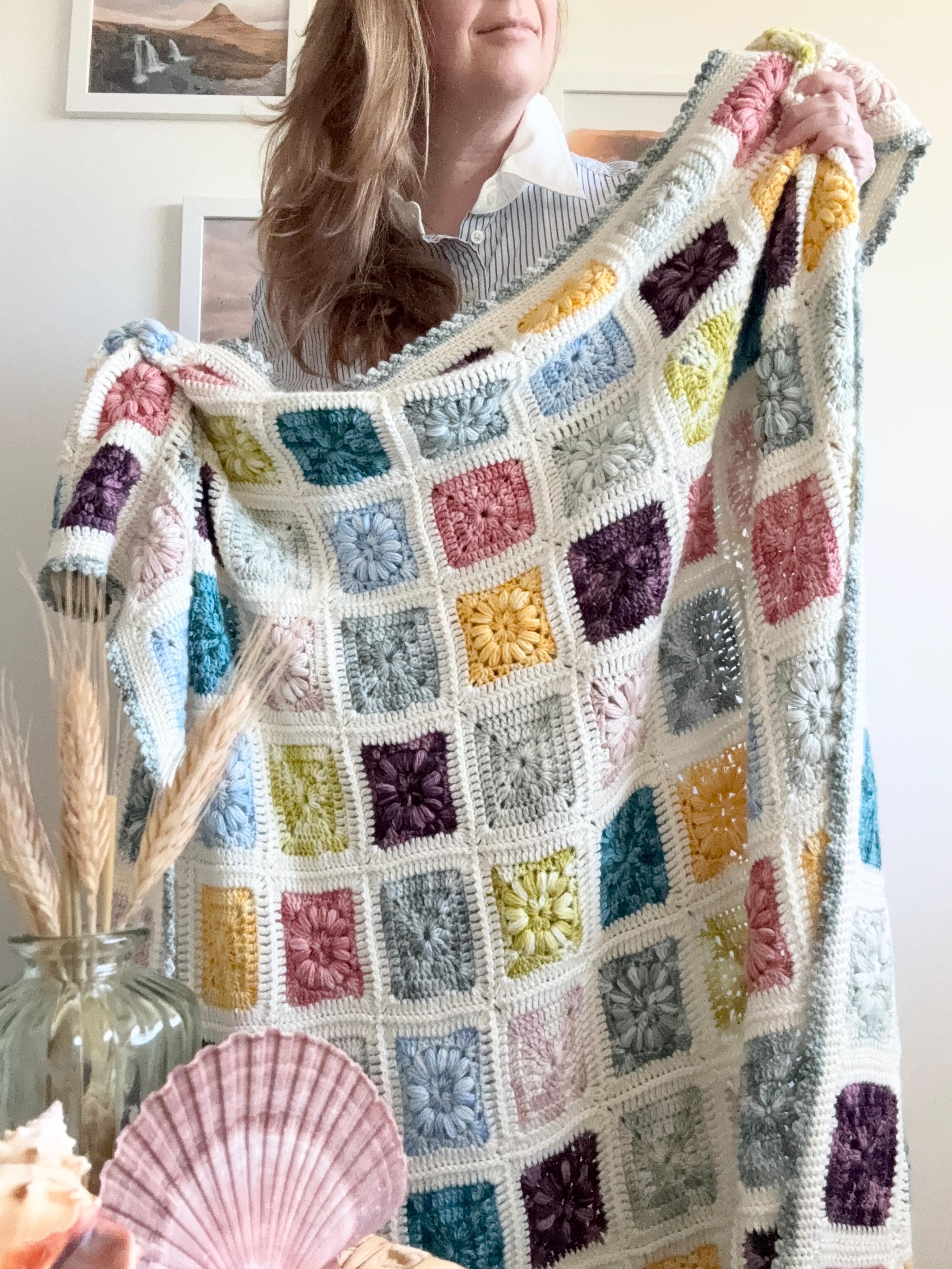 CROCHET PATTERN & VIDEO | Astrid Patchwork Blanket, Swish Tonals X