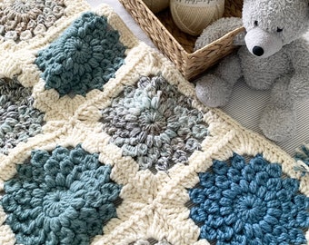PATTERN | Special Edition Island Time Baby Blanket | Crochet Sunburst Granny Square Blanket | Boho Tassels | DIGITAL DOWNLOAD