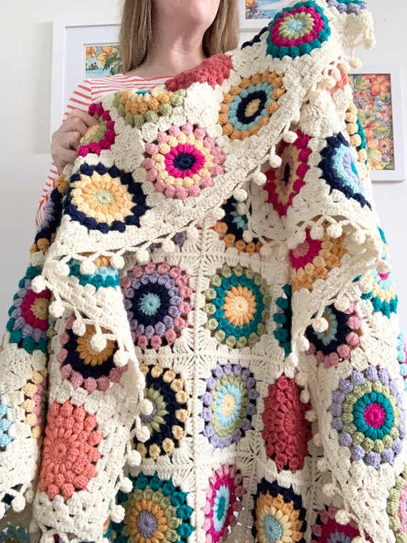 PATTERN Island Time Blanket Crochet Granny Square Blanket Sunburst