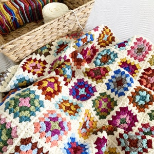 PATTERN Dockside Squares Throw A Traditional Crochet Granny Square Blanket Cozy Hygge Cottage DIGITAL DOWNLOAD image 10