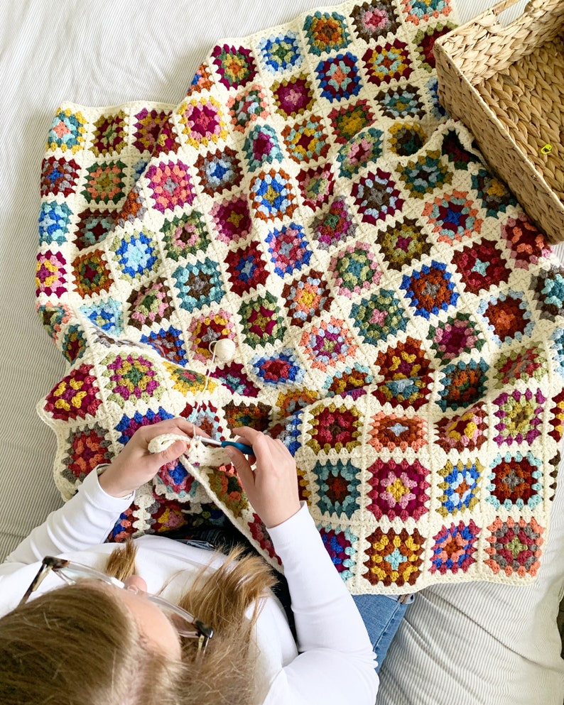 PATTERN Dockside Squares Throw A Traditional Crochet Granny Square Blanket Cozy Hygge Cottage DIGITAL DOWNLOAD image 9