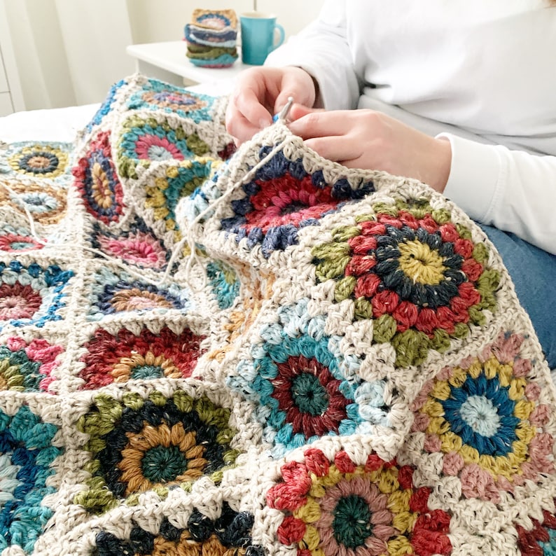 PATTERN Hygge Burst Blanket Crochet Granny Square Blanket Sunburst Granny Square DIGITAL DOWNLOAD image 9