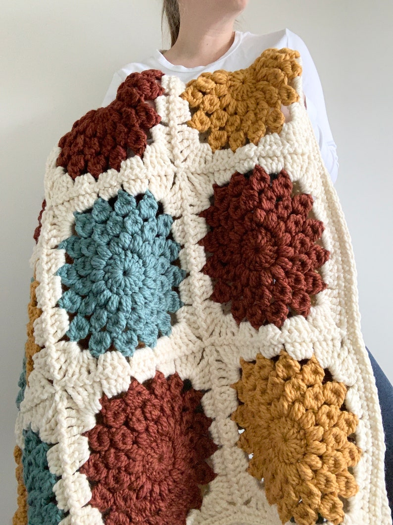 PATTERN Special Edition Autumn, Christmas & Halloween Island Time Blanket Crochet Sunburst Granny Square Chunky DIGITAL DOWNLOAD image 8