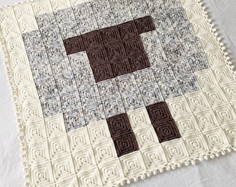 CROCHET PATTERN & VIDEO | Winkle Baby Blanket, Solid Granny Square, Baby Sheep, Lamb, Neutral Nursery, Modern Crochet